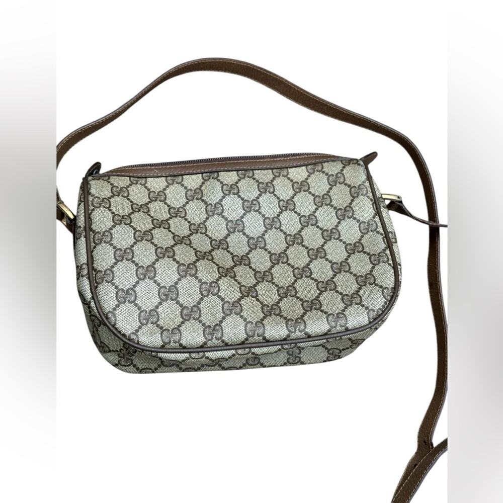 Vintage Gucci Sherry Line Beige and Brown Crossbody Bag - Picture 7 of 10